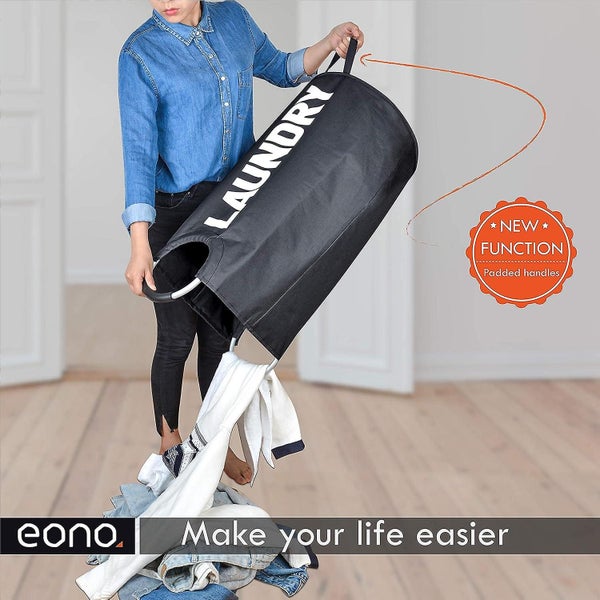 90lBlack Laundry Baskets Collapsible Laundry Bag Folding Large Capacity La Carousel 5
