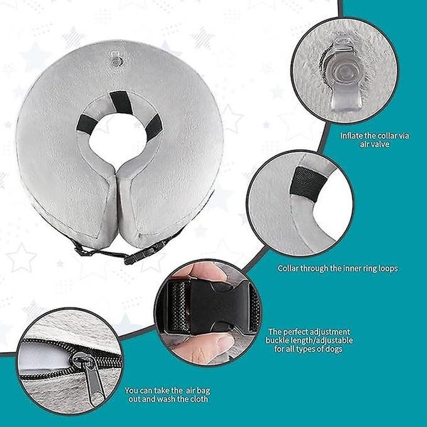 Pet Inflatable Recovery Collar Comfortable Protective Collar For Dogs Cats Ad Carousel 5