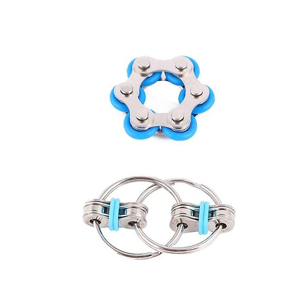 Bike Chain Fidget Toy Set Six Roller Chain And Flippy Key Chain For Adhd Add Carousel 1