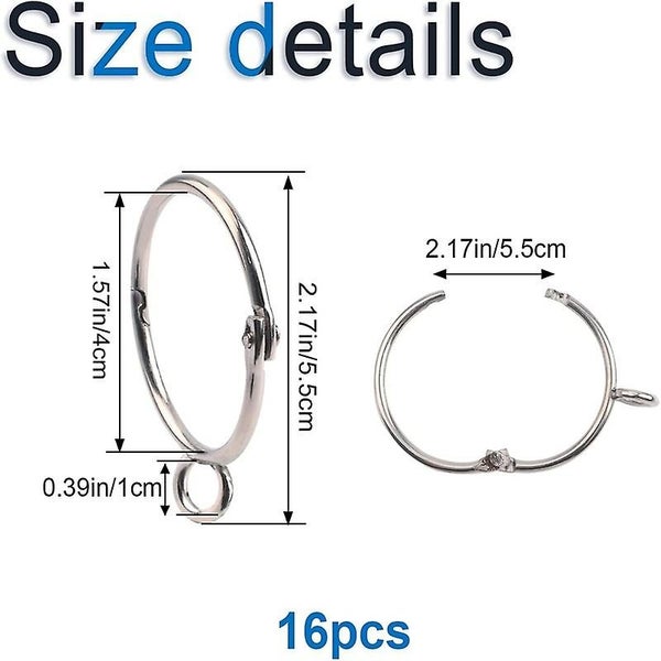 16 Pack 4cm Inner Diameter Metal Open Curtain Rings With Decorative Window Gro Carousel 2