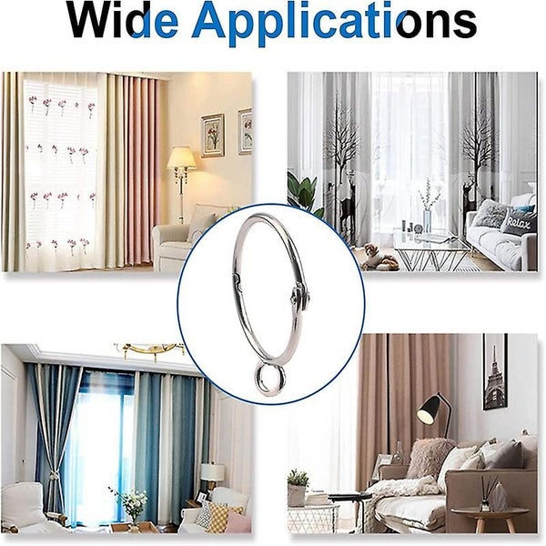 16 Pack 4cm Inner Diameter Metal Open Curtain Rings With Decorative Window Gro Carousel 5
