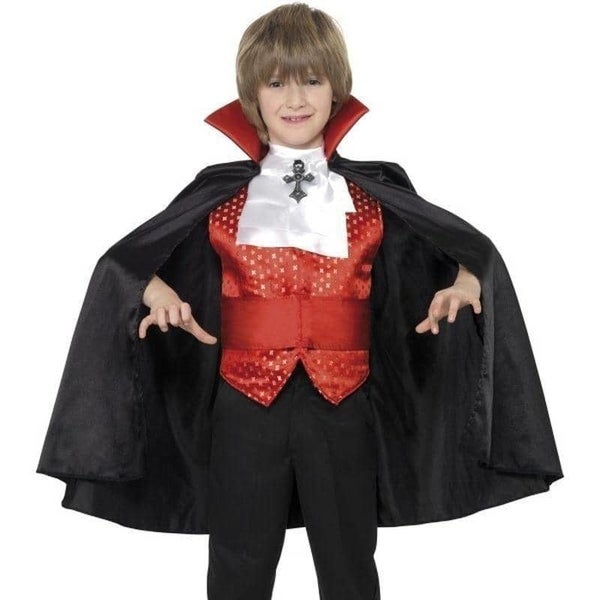 Dracula Boy Costume Kids Black Red Carousel 1