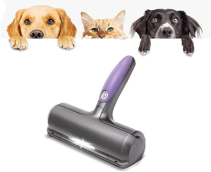 Fur Daddy Sweeper Brush Pet Hair Brush Cat/dog Hair Picker Purple And Gr Carousel 1