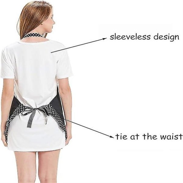 Apron Kitchen Baking Apron Retro Women's Apron Apron Ruffle Black Sexy Cute Pe Carousel 2