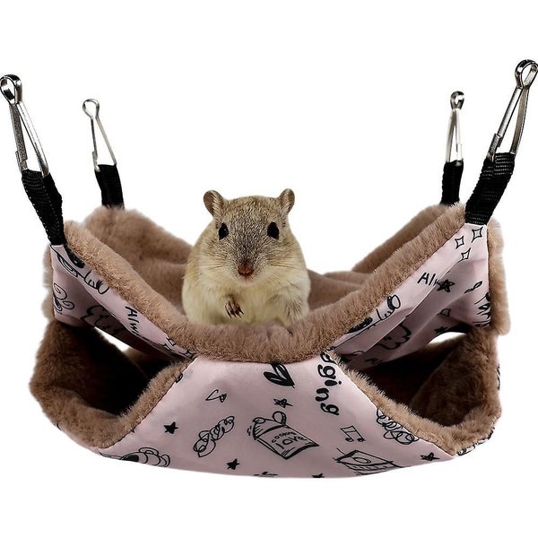 Small Animal Hammock 2 Layers Pet Hammock Soft Warm Bunk Hammock Hanging Bed Carousel 1