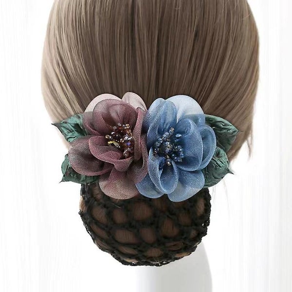 Flower Hair Net Hair Accessories Bank Temperament Nurse At Work Coiffure Net P Carousel 1