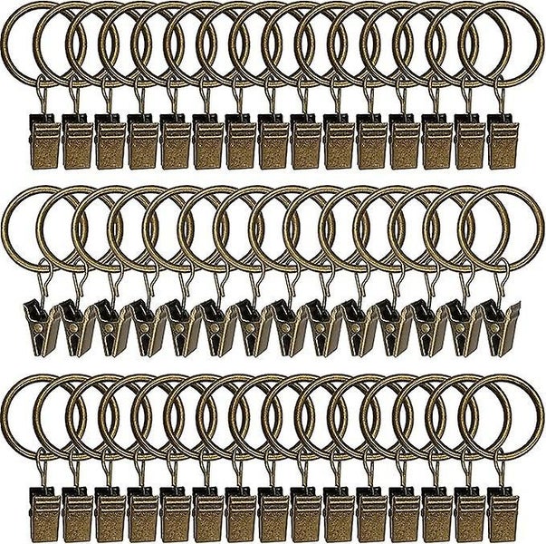 50 Pack Metal Curtain Rings With Clips Hanger Clips Curtain Clips 1.25 Id Carousel 1