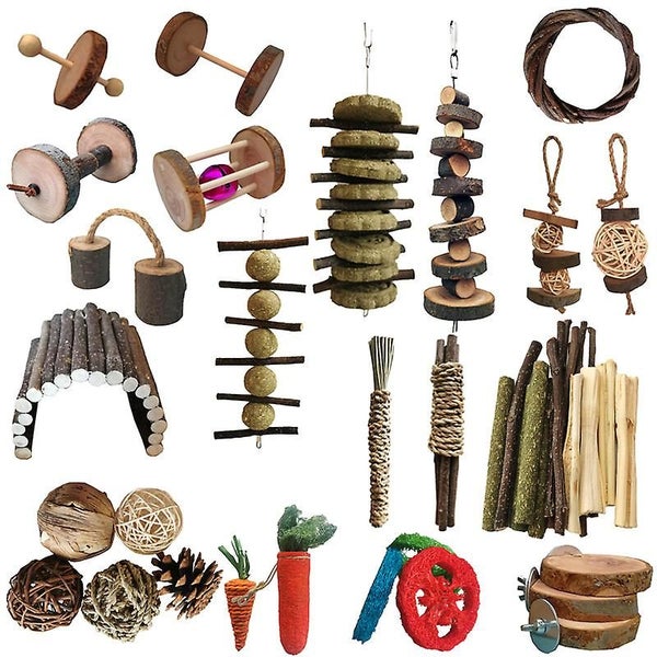 1 Pcs Natural Small Pet Chew Toys Wooden Small Animal Toys For Rabbit Hamste Carousel 5