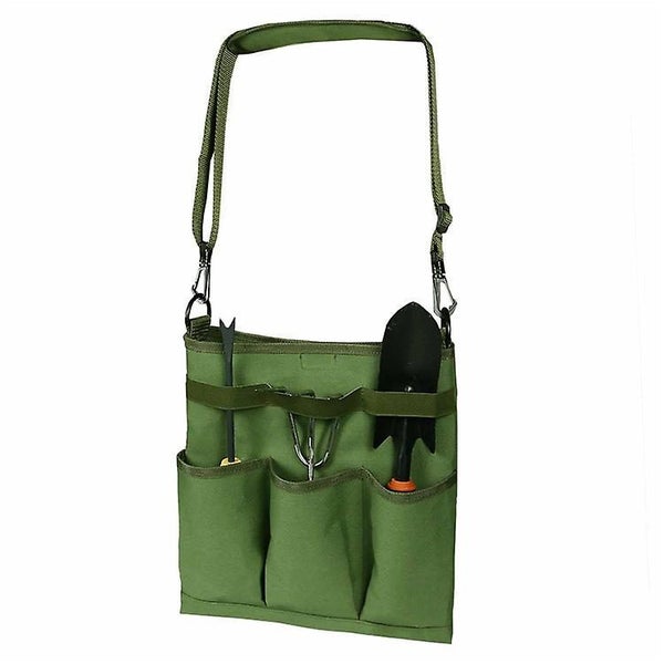 Green Garden Tool Sling Bag Tool Storage Bag With 4 Pockets And Shoulder Belt Carousel 1
