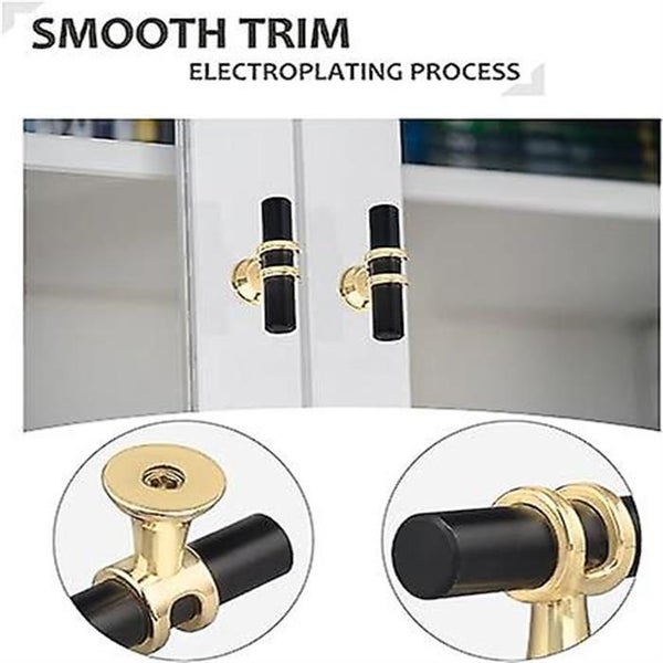 2pcs Single Hole Kitchen Cabinet Handle black Gold Cabinet Door T-shaped Ha Carousel 2
