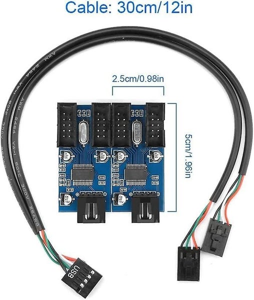Motherboard Usb 2.0 9 Pin Header 1 To 4 Extension Hub Splitter Adapter Mb Us Carousel 5