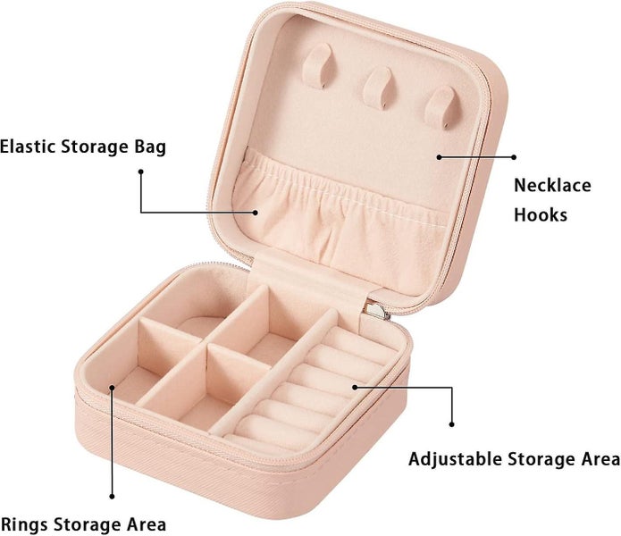 3 Piece Women's Travel Small Jewelry Box Organizer Portable Mini Travel Jewel Carousel 5