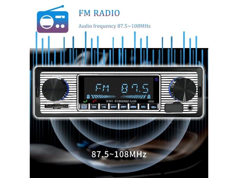 SINOVCLE 1 DIN Radio Stereo With Digital Bluetooth FM USB SD In Dash AUX Input Carousel 1