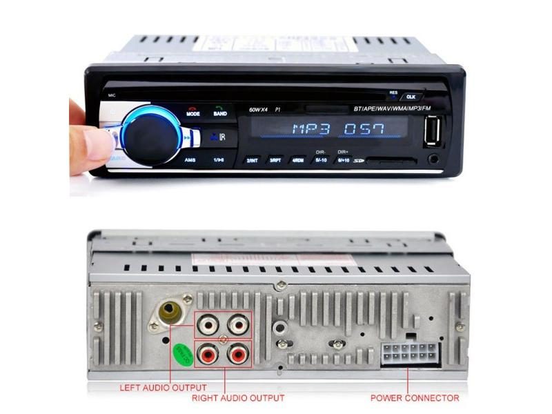 12V Bluetooth Car Stereo FM Radio MP3 Player With Charger USB SD AUX Subwoofer Carousel 1
