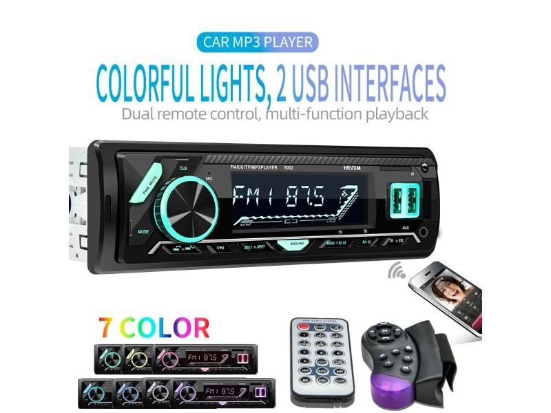 12V Car Audio Stereo Bluetooth V3.0 In Dash 1 Din Car Radio With FM Aux SD USB Carousel 2