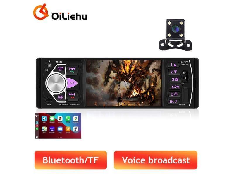 OiLiehu 1 Din Car Radio Touch Screen 4.1 Inch Auto Audio Car Stereo MP5 Carousel 1