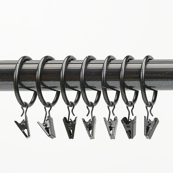 Basicscurtain Clip Ring 4 Cm Set Of 7 Black Carousel 1