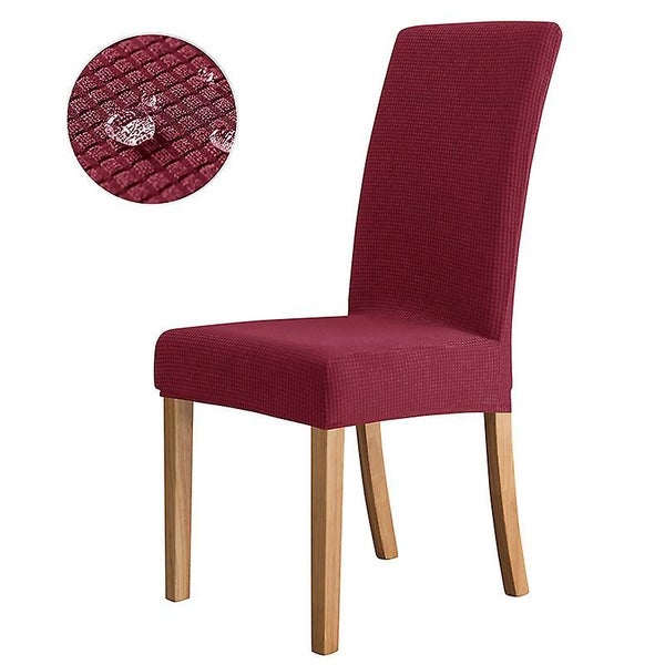 Maroon-4 Pieces Chair Covers Stretch Dining Chair Cover Modern Chair Protecto Carousel 1