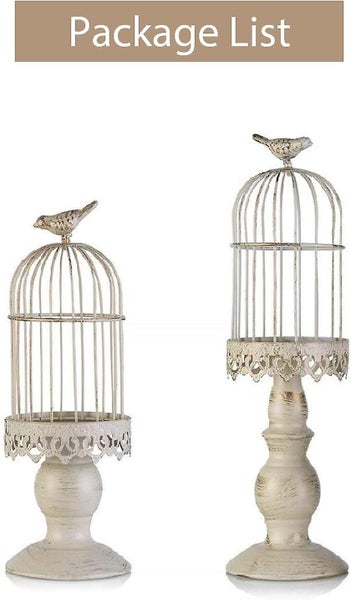 WhiteS+l Vintage Birdcage Candlestick Wedding Table Decorative Candlesticks Carousel 1