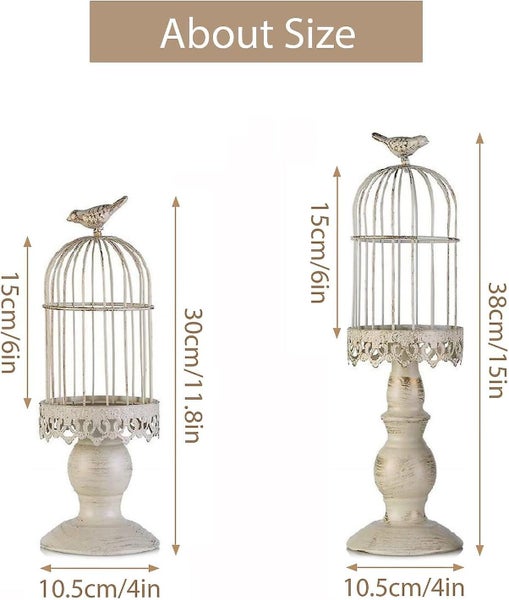 WhiteS+l Vintage Birdcage Candlestick Wedding Table Decorative Candlesticks Carousel 2