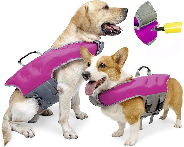 Inflatable Dog Life Jacketsdogs Life Vest Safety Dogs Lifejacket Adjustable D Carousel 1