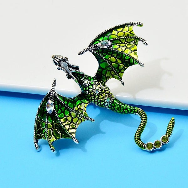 Realistic Enamel Dragon Brooch Painted Oil Enamel Dragon Breast Carousel 4