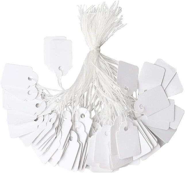 500pcs Jewelry Price Tags Price Tags White Tags With String 23x14mm Carousel 1