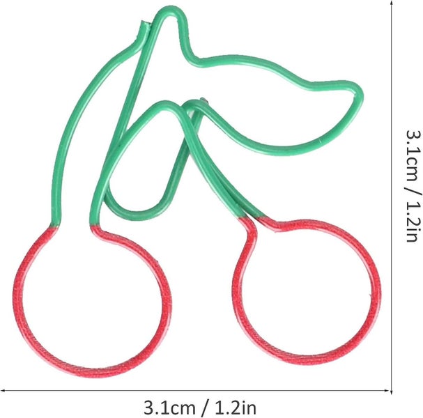 20 Cherry Shaped Paperclips Cherry Shaped Metal Paperclip Bookmarks Personal Carousel 2