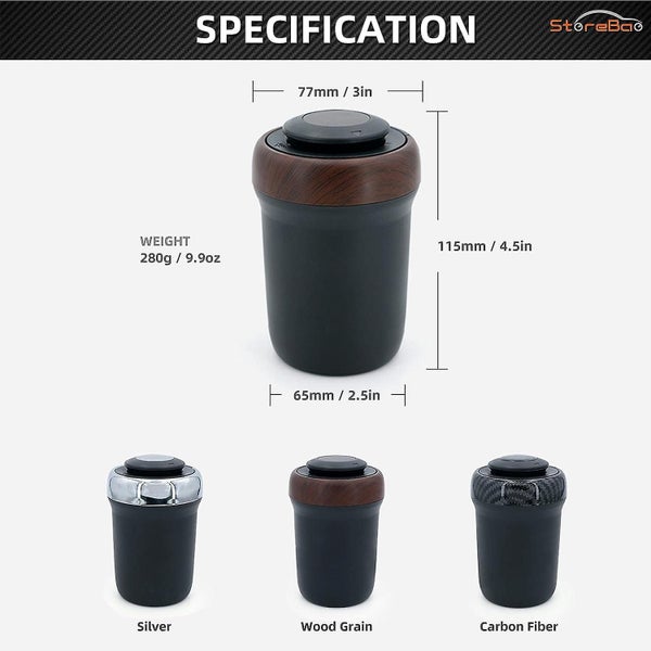 Carbon Fiber Car Ashtray With Lighter And Colorful Led Breathing Light Pres Carousel 2