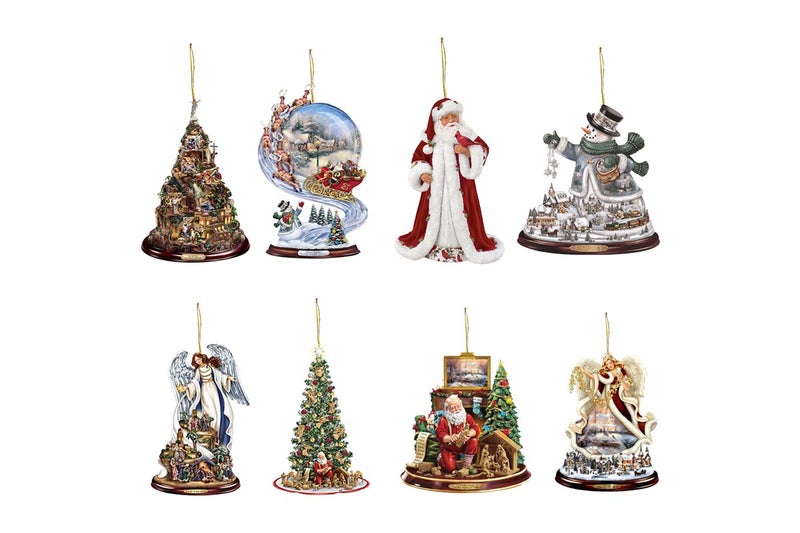 8Pcs Christmas Ornaments Set Christmas Tree Santa Claus Acrylic Hanging Crafts Carousel 1