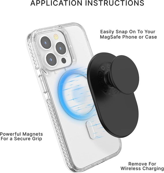 Black Extendable Phone Holder And Grip With Replaceable Top For Smartphones Carousel 2