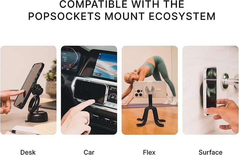 Black Extendable Phone Holder And Grip With Replaceable Top For Smartphones Carousel 5