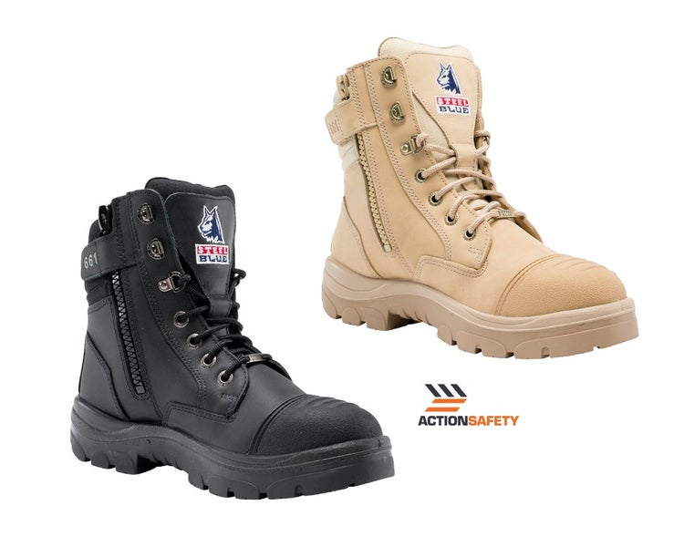 Steel Blue Southern Cross (392661) Zip Lace Up PR Safety Boot w Scuff Cap Carousel 1