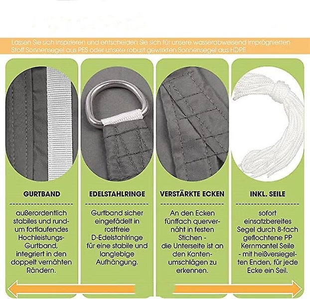 3 X 3 X 4.25 M Light Gray Shade Sail Sun Shade Garden Balcony Waterproof Polye Carousel 2