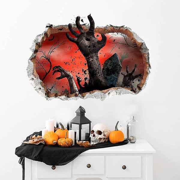 40*60cmhalloween Wall Stickers Removable Halloween Wall Decals 3d Scary Wall Carousel 1