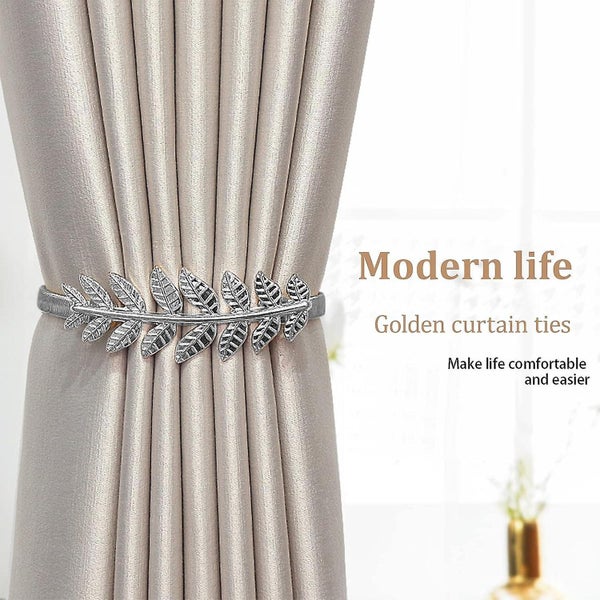 Curtain Brackets 2 Pieces Silver Metal Leaf Curtain Brackets Adjustable C Carousel 2