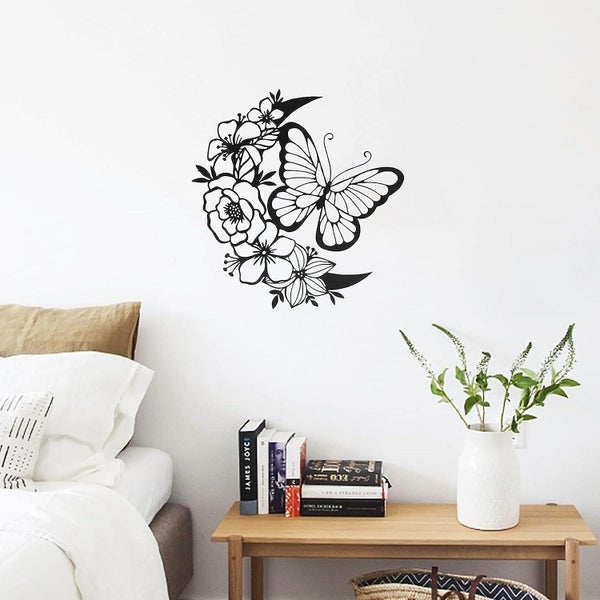 Metal Wall Art Black Metal Wall Decor With Butterfly Modern Wall Art Sculptur Carousel 1