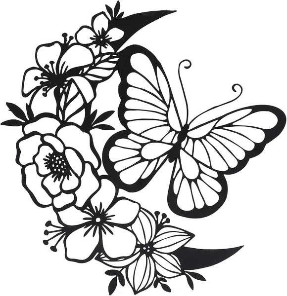 Metal Wall Art Black Metal Wall Decor With Butterfly Modern Wall Art Sculptur Carousel 2