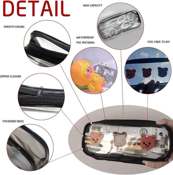 Transparent Pencil Case black White Carousel 2