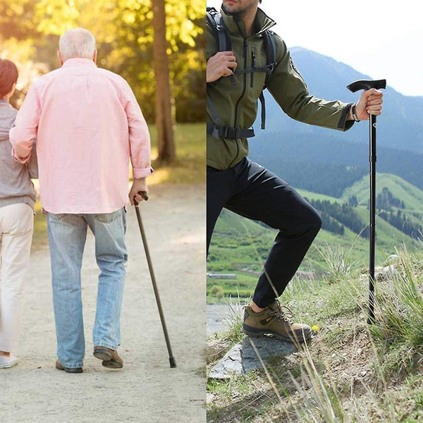 Portable Walking Stick Adjustable 33-37 Inch Black Folding Walking Stick Alumi Carousel 5
