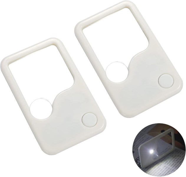 4x 2x Pocket Card Type Portable Magnifying Glasses With Light2 Packs Small Mi Carousel 1