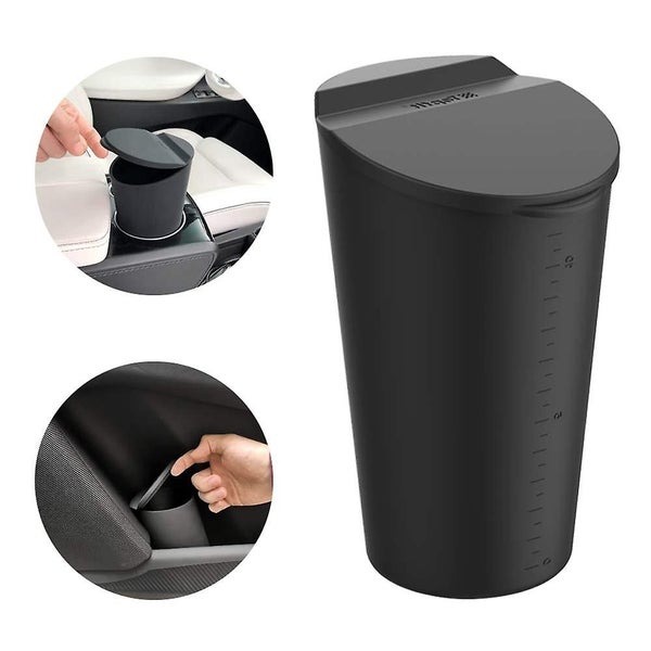 Car Trash Can With Lid Small Car Cup Holder Trash Bin Car Door Pocket Garbage Carousel 1