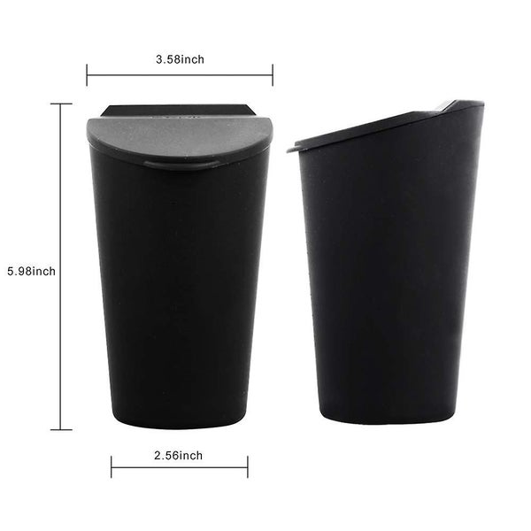 Car Trash Can With Lid Small Car Cup Holder Trash Bin Car Door Pocket Garbage Carousel 2