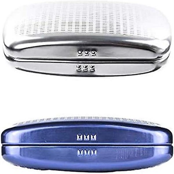 Blue One Piece Silver Aluminum Hard Protective Case For Sunglasses Carousel 1