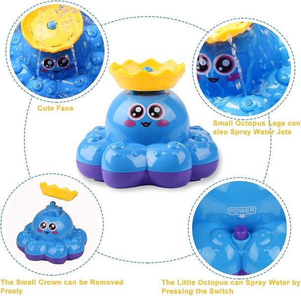 Octopus Bath Toy blue Floating Toy Octopus Toy With Water Spray For Babies Carousel 2