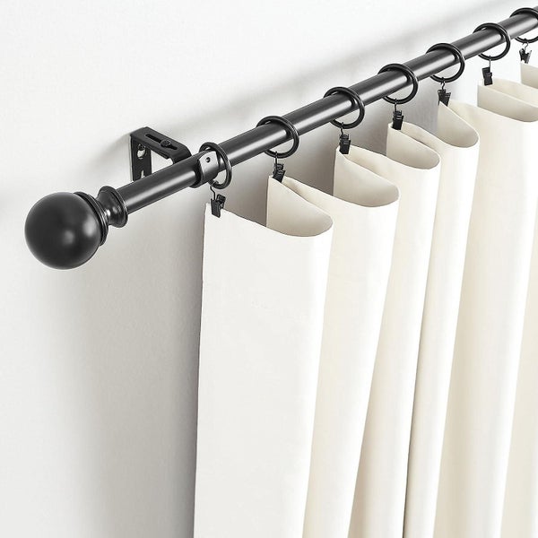 Adjustable Curtain Rod Wall Bracket Set Of 2 Black Carousel 5