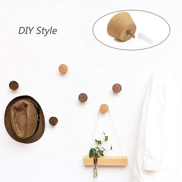 Wooden Coat Hook 5pcs Wall Hooks Round Coat Hooks Carousel 2