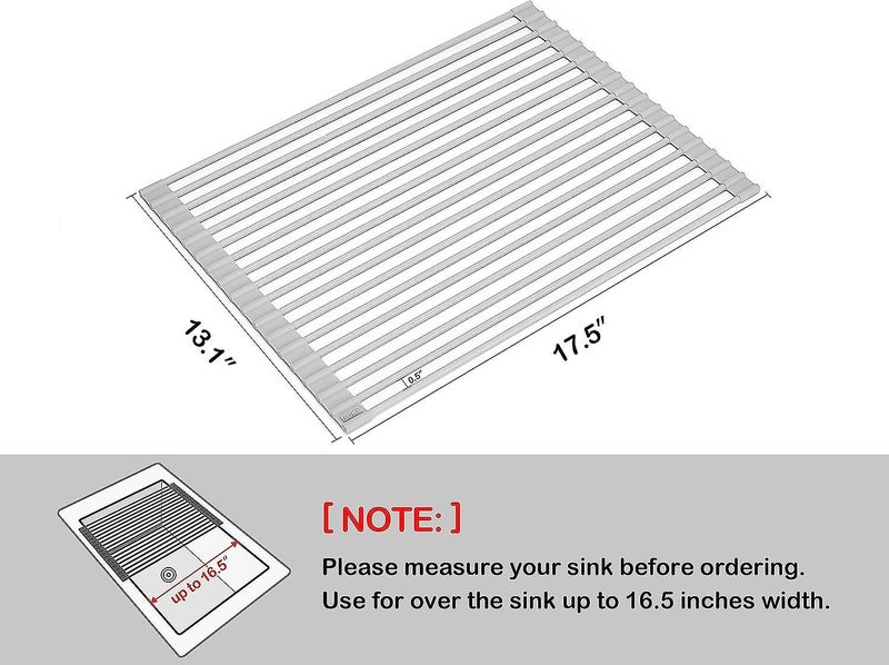 Over The Sink Multipurpose Roll-up Dish Drying Rack warm Gray 17.5 X 13.1 Carousel 2