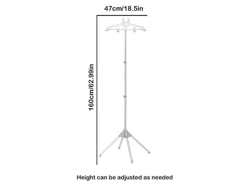 160cm Adjustable Clothes Steamer Rack Telescopic Vertical Fabric Hanging And Carousel 1