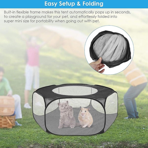 Foldable Pet Playpen Puppy Playpen Indoor Outdoor Dog Playpen Pet Tent Water Carousel 5